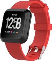 Siliconen Armband Voor de Fitbit Versa, Versa Lite en Versa 2 - Horloge Band - Rood - Small