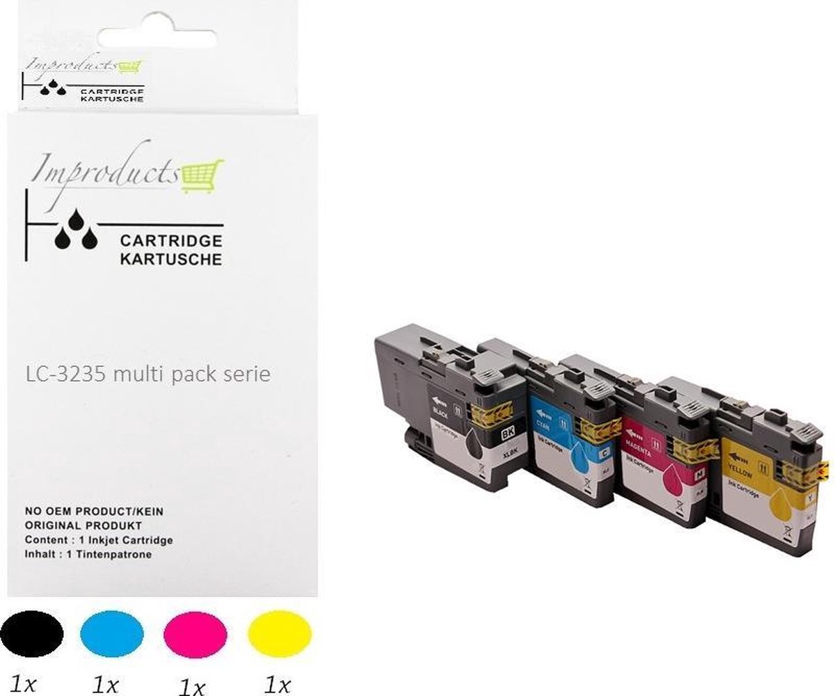 Improducts® Inkt cartridges - Alternatief Brother LC3239/ LC-3239 / 3239 4 Stuks