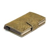 Figuretta creditcardhouder- RFID- pasjeshouder- PU-leder-Snake-print - groen/geel
