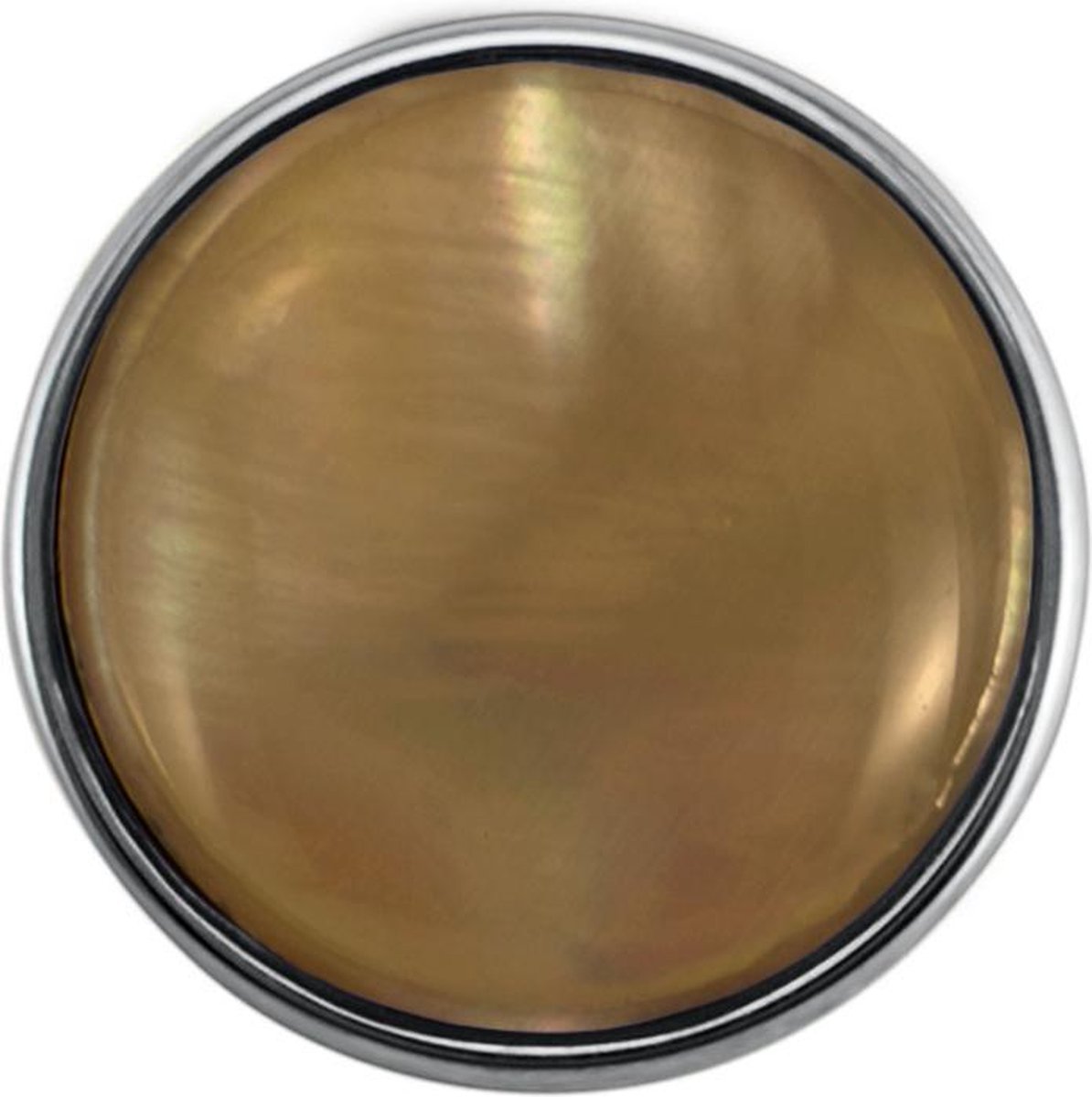 Quiges - Dames Click Button Drukknoop 18mm Parel Bruin - EBCM061