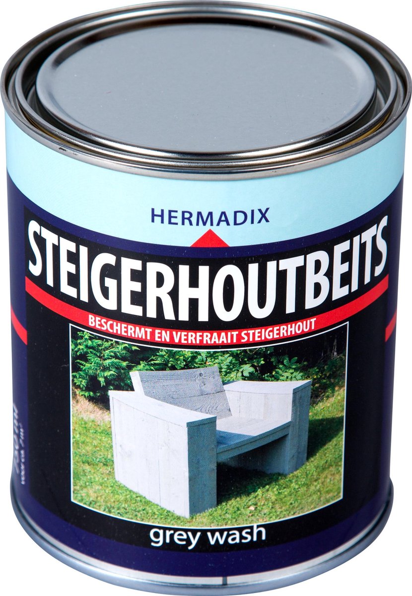 Hermadix Steigerhoutbeits - 0,75 liter - Grey wash – foto 4