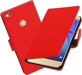 BestCases.nl Rood Effen booktype wallet cover hoesje voor Huawei P8 Lite 2017