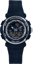 Coolwatch Pilot CW.272 - Analoog/ Digitaal horloge- Kunststof - 36 mm - Blauw