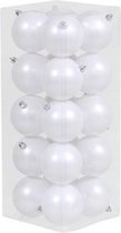 20x Witte kunststof kerstballen 8 cm - Mat - Onbreekbare plastic kerstballen - Kerstboomversiering Wit