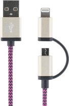 STREETZ IPLH-246 - Geschikt voor Apple Lightning MFI/Micro-USB Kabel - 2 meter - Paars