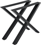Stalen X tafelpoten set van 2 meubelpoot 79x72 cm zwart