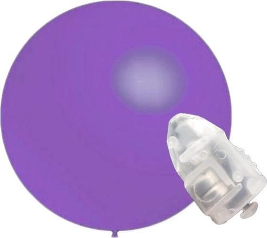 5 stuks ledverlichte pastel Decoratieballonnen lavendel 28 cm met losse LED-lampjes