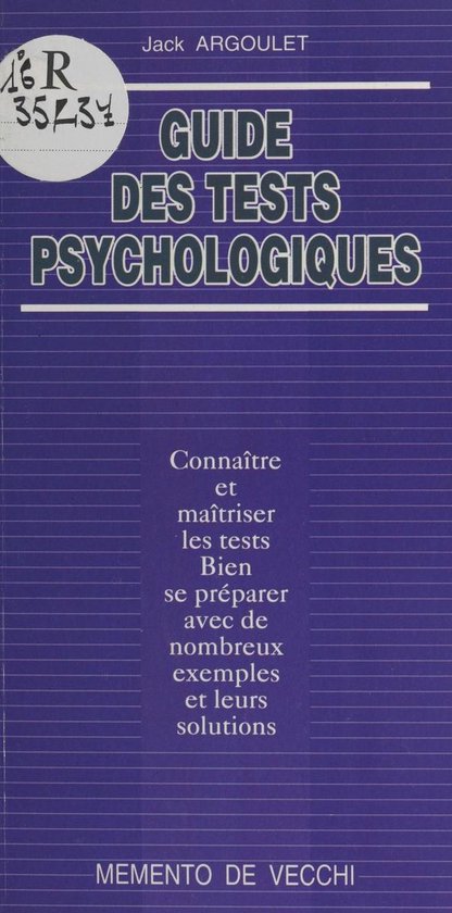 Guide des tests psychologiques - cover