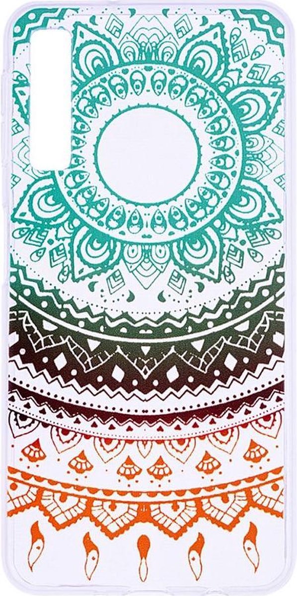 Shop4 - Geschikt voor Samsung Galaxy A7 (2018) Hoesje - Zachte Back Case Gekleurde Mandala