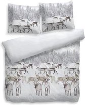 Heckett & Lane Derland - Flanel - Dekbedovertrek - Lits-jumeaux - 240x200/220 cm + 2 kussenslopen 60x70 cm - Grijs