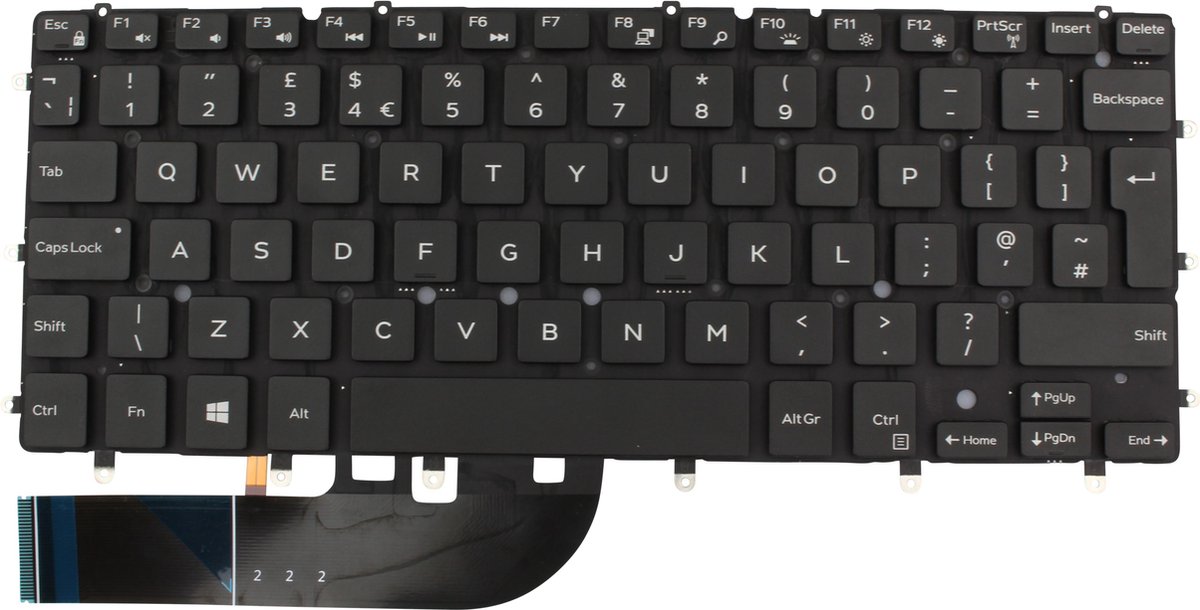 Dell 7DTJ4 - QWERTY Royaume-Uni-anglais - Clavier d'ordinateur portable  éclairé (encastré)