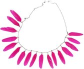 Ketting met roze veren