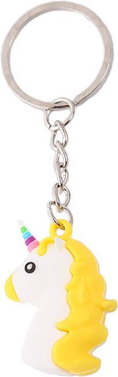 Gele Unicorn Emoji Sleutelhanger