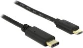 DeLOCK 2m, USB2.0-C/USB2.0 Micro-B USB-kabel Micro-USB B USB C Zwart