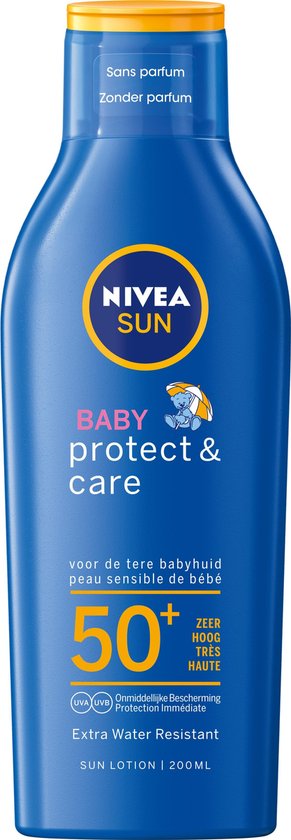 welvaart Moeras Voorbereiding NIVEA SUN Baby Protect & Care Verzorgende Zonnemelk SPF 50+ - 200 ml |  bol.com