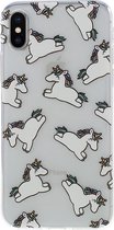 Shop4 - iPhone Xs Hoesje - Zachte Back Case Unicorn Transparant