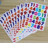 10 vellen stickers cijfers / nummers