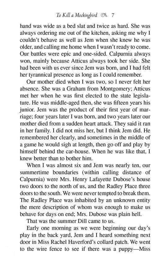 Page 7 de To Kill a Mockingbird.