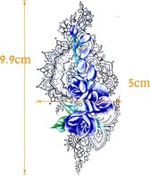 Water overdraagbare Tijdelijke Tattoo: Paarse Bloemen