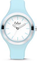 Colori 5-COL433 Macaron - Horloge - Siliconen - Blauw -Ø  44 mm