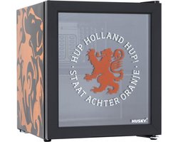 Husky KK50-DUTCHLION - Mini Koelkast - Met Glazen Deur - 46 Liter - 40dB - Oranje - Leeuw