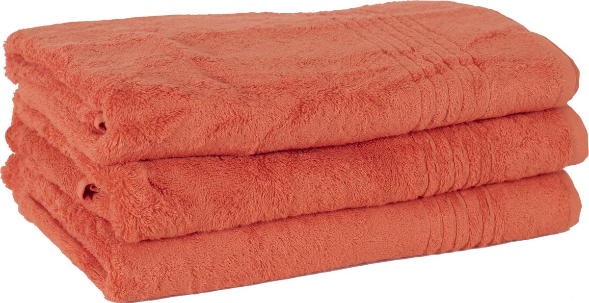 3 Stuks Zalm Rood Bamboe Gastendoek 30x50 cm 600Gr m²