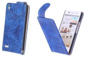 Eco-Leather Flipcase Hoesje Huawei Ascend P6 Blauw