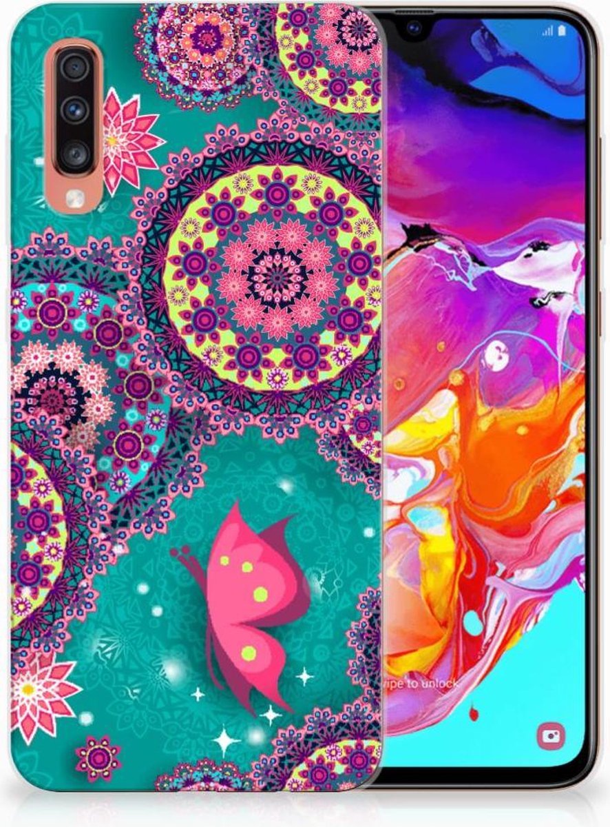 Samsung Galaxy A70 Hoesje maken Cirkels en Vlinders