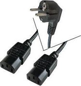 LOGON TC01NCY electriciteitssnoer Zwart 2 m Netstekker type C 2 x C13 stekker