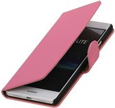 Mobieletelefoonhoesje.nl - Effen Bookstyle Cover voor Huawei P9 Lite Roze