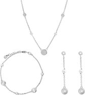 Orphelia SET-7379 - Juwelenset: Ketting + Armband + Oorbellen - Zilver 925 - Parel