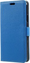 Shop4 - iPhone Xs Hoesje - Wallet Case Grain Blauw