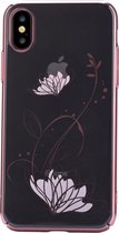 Devia - iPhone Xs Hoesje - Harde Back Case Lotus Rosé Goud