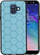 Blauw Hexagon Hard Case voor Samsung Galaxy A6 2018