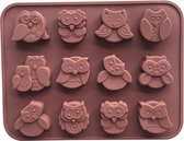 Chocoladevorm mal Uil siliconen vorm voor chocolade ijsblokjes ijsklontjes of fondant - LeuksteWinkeltje