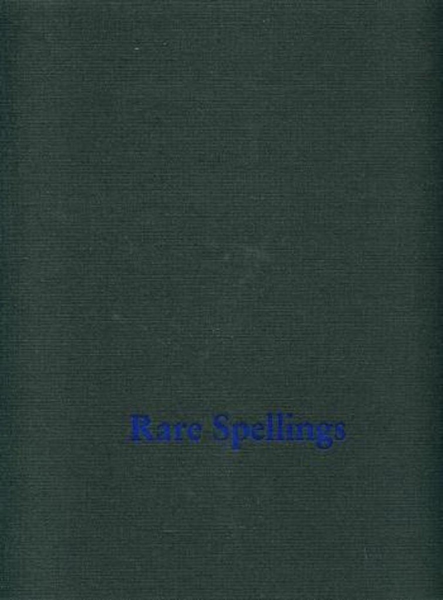 Omslag van Roni Horn: Rare Spelling