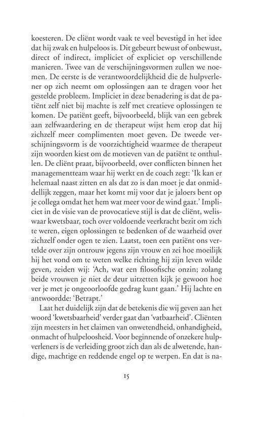 Pagina met tekst over de methoden van provocatief coachen en de rol van kwetsbaarheid.
