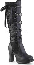 Demonia Kniehoge laarzen -39 Shoes- CRYPTO-106 US 9 Zwart