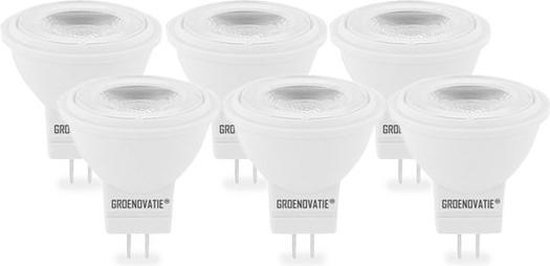 Groenovatie LED Spot GU4 / MR11 Fitting - 2W - 35x35 mm - Dimbaar - 6-Pack  - Warm Wit | bol.com