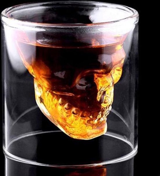 Crâne de verres à liqueur Crystal Skull - 25 ml - Ensemble de 2