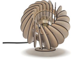 Van Tjalle en Jasper | Atmosphere tafellamp - Naturel | MDF (hout) | Bouwpakket | Naturel (houtskleur) | E14 fitting | Laser gesneden | Sfeer licht | Sfeervolle verlichting | uniek Dutch Design |