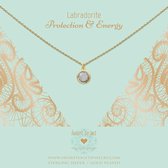 Heart to Get necklace, gold plated, one gemstone, Labradorite, protection & energy