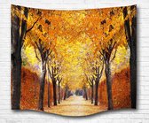 Wandkleed groot - Wandtapijt - Wanddoek  - Bomen – Herfst - Natuur - Wanddecoratie – 200 X 150 cm