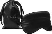 Masque de sommeil en soie de Premium SIMIA™ + sac de rangement - Masque pour les yeux 100% occultant - Ajustable - Bandeau sur les yeux - Doux soyeux - Anti-rides - Embout cadeau - Zwart