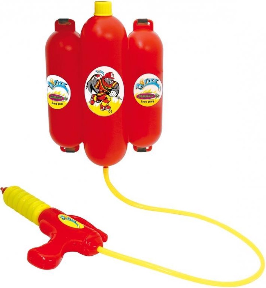 Relaxdays waterpistool brandweer, 2,5 liter tank, 5 m reikwijdte, 2
