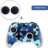 Army Camo / Blauw Zwart Combo Pack - Xbox One Controller Skins Stickers + Thumb Grips