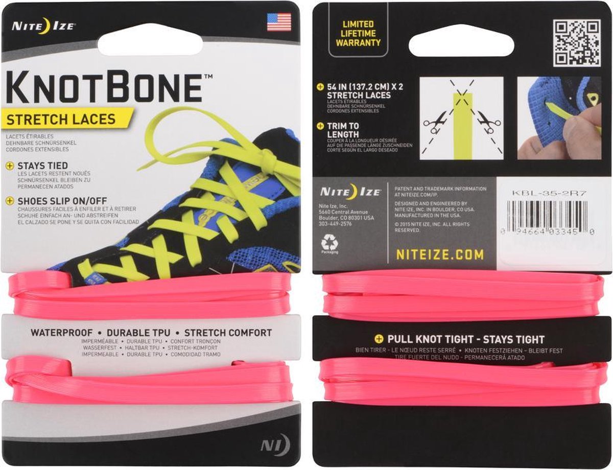 Nite Ize - Knotbone - Stretch laces - Roze