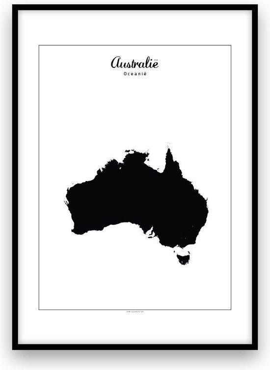 Australië landposter - Zwart-wit