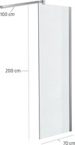 Clp Nano - Douchewand - Mat glas 70 x 200 x 100 cm