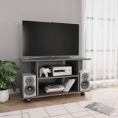 Tv-meubel met wieltjes 80x40x40 cm spaanplaat hoogglans grijs